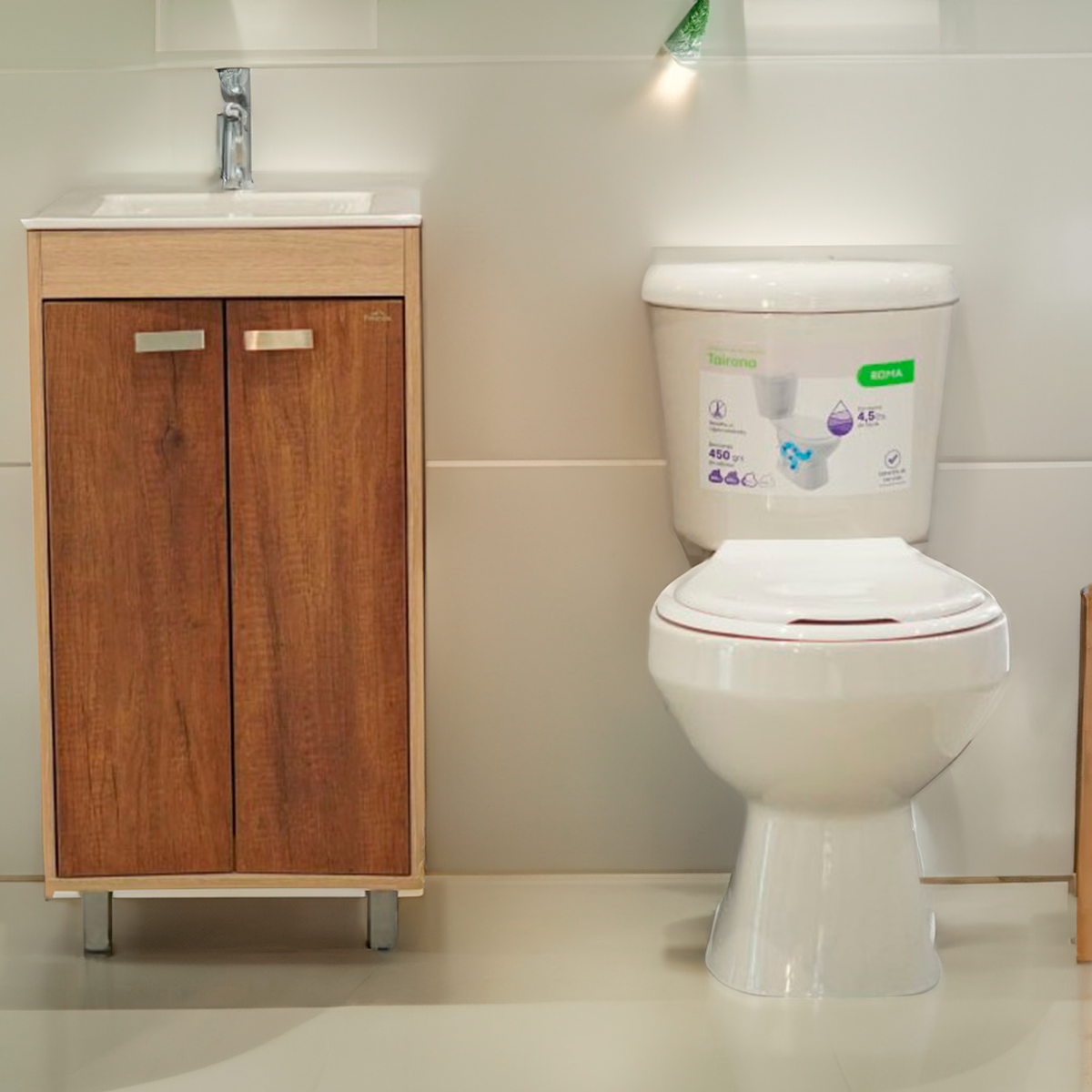 Combo de baño Orissa con Sanitario Mueble Lavamanos y Grifería