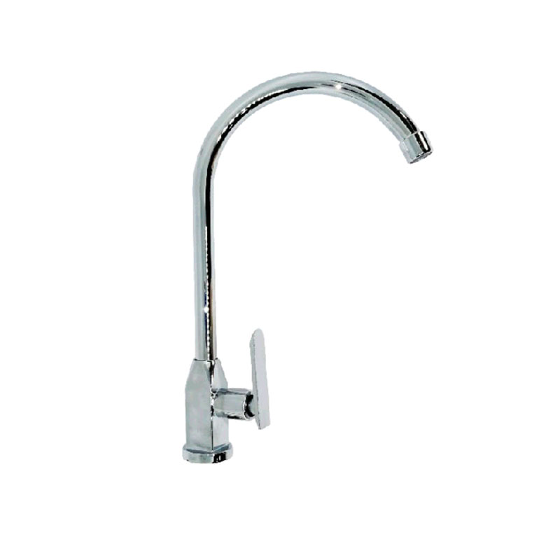 Llave lavaplatos agua fria base cuadrada cuello ganso Pisende